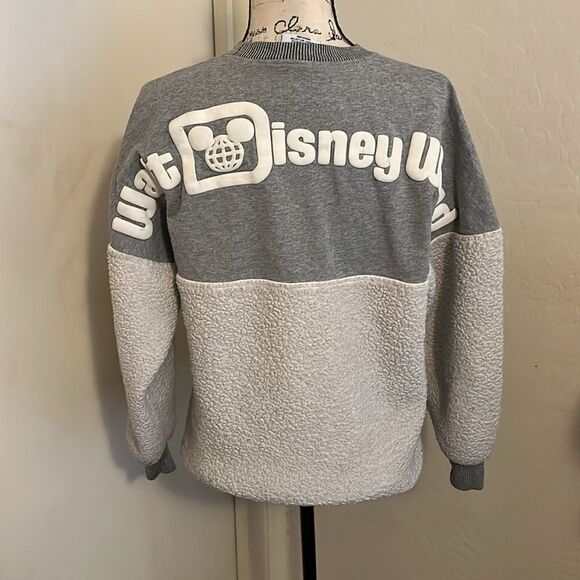 Disney Spirit Jersey Walt Disney World Gray Sherpa Fleece Sweatshirt Casual - Picture 3 of 13